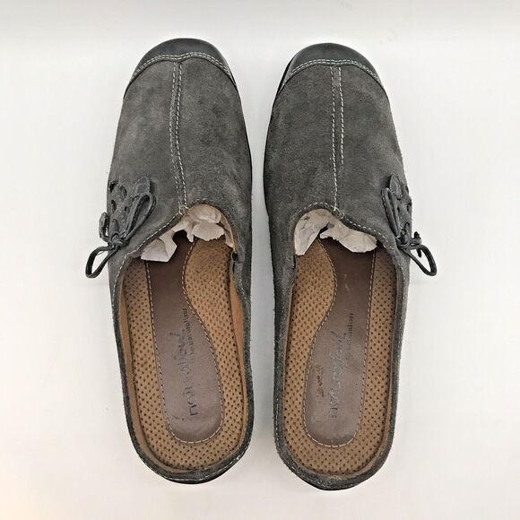 Natural Soul by Naturalizer Fanner Mules Women's 7.5M Gray Slide Comfort Clogs - Picture 6 of 10